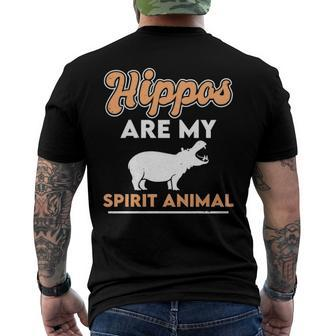 Hippos Are My Spirit Animal Hippopotamus Lover Retro Men's Back Print T-shirt | Mazezy