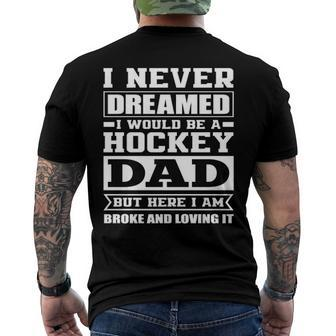 Hockey Dad Dads Ice Hockey Men's Back Print T-shirt | Mazezy