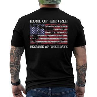 Home Of The Free Because Brave Grunge Men's Back Print T-shirt | Mazezy