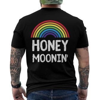 Honeymoonin Lgbt Gay Lesbian Bride Groom Honeymoon Vacation Men's Back Print T-shirt | Mazezy