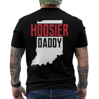 Hoosier Daddy Indiana State Map Zip Men's Back Print T-shirt | Mazezy
