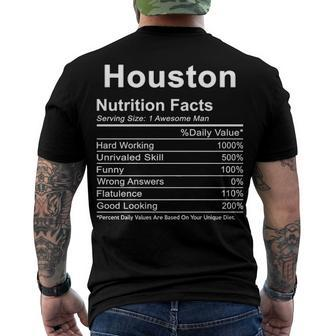 Houston Name Houston Nutrition Facts Men's T-Shirt Back Print - Seseable