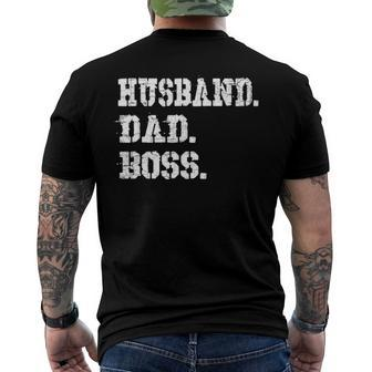 Mens Husband Dad Boss Fathers Day Tee Men's Back Print T-shirt | Mazezy