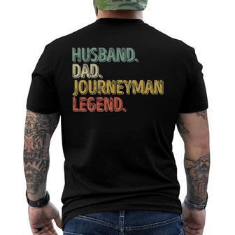 Mens Husband Dad Journeyman Legend Fathers Day Men's Back Print T-shirt | Mazezy UK