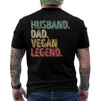 Mens Husband Dad Vegan Legend Fathers Day Men's Back Print T-shirt | Mazezy AU