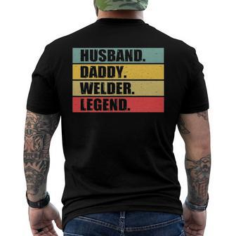 Husband Dad Welder Quote Welding Vintage Fathers Day Men's Back Print T-shirt | Mazezy
