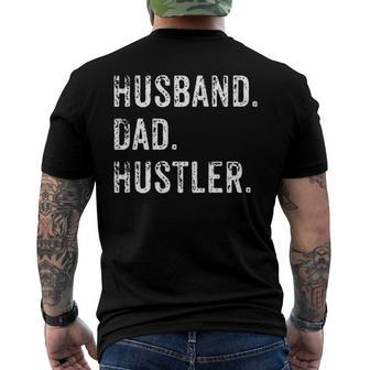 Mens Husband Father Dad Hustler Hustle Entrepreneur Men's Back Print T-shirt | Mazezy