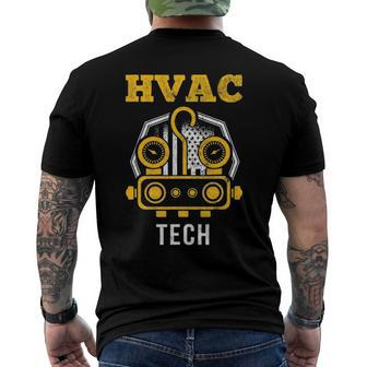 Hvac Tech Hvac Technician Ac Repairman Ac Installer Men's Back Print T-shirt | Mazezy