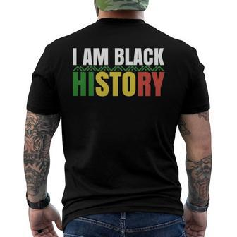 I Am Black History Bhm African Pride Black History Month Men's Crewneck Short Sleeve Back Print T-shirt | Mazezy