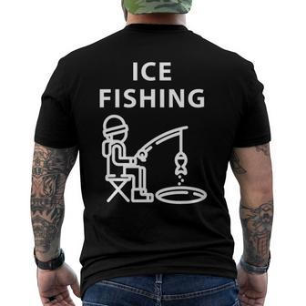 Ice Fishing Lover Fisherman Fishing Lover Men's Back Print T-shirt | Mazezy