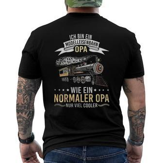 Ich Bin Ein Modelleisenbahn Opa Model Railway Grandpa Men's Back Print T-shirt | Mazezy