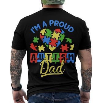Im A Proud Autism Dad Autism Awareness Autistic Men's Crewneck Short Sleeve Back Print T-shirt - Monsterry