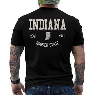 Indiana Hoosier State Varsity Sports College Athletic Men's Back Print T-shirt | Mazezy