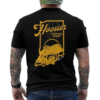 Indiana State Hoosier National Forest Retro Vintage Men's Back Print T-shirt | Mazezy