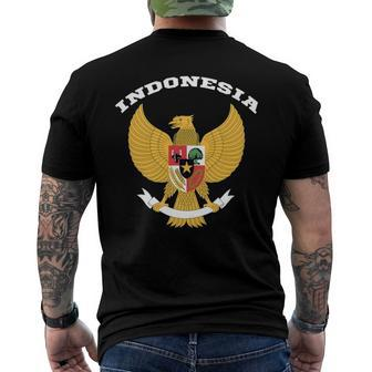 Indonesia Coat Of Arms Tee Flag Souvenir Jakarta Men's Crewneck Short Sleeve Back Print T-shirt | Mazezy