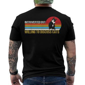 Introverted But Willing To Discuss Cats Cats Lover Men's T-shirt Back Print