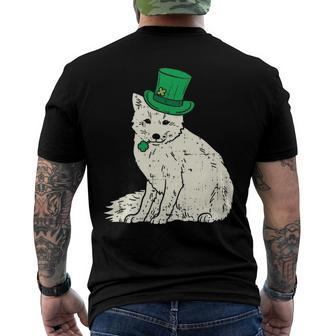 Irish Snow Arctic Fox Leprechaun Animal Cute St Patricks Day Men's Crewneck Short Sleeve Back Print T-shirt | Mazezy