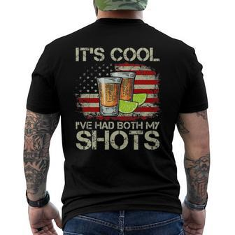 Its Cool Ive Had Both My Shots American Flag 4Th Of July Men's Back Print T-shirt | Mazezy