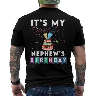 Its My Nephews Birthday Family Matching Confetti Cake Men's Back Print T-shirt | Mazezy