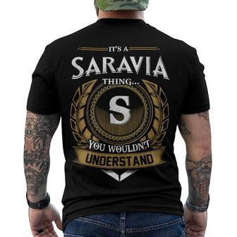Its A Saravia Thing You Wouldnt Understand Name Men's T-shirt Back Print - Seseable