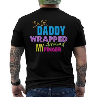 Ive Got Daddy Wrapped Around My Finger Kids Men's Back Print T-shirt | Mazezy
