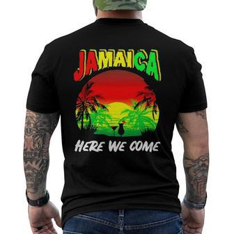 Jamaica Here We Come Jamaica Calling Men's Back Print T-shirt | Mazezy