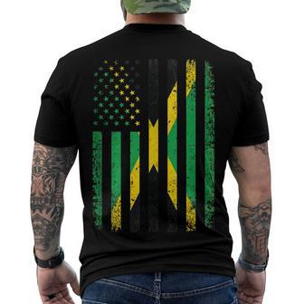 Jamaica Usa Flag 4Th Of July Patriots American Jamaican Flag Men's T-shirt Back Print - Seseable