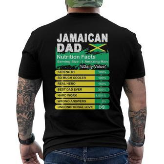 Mens Jamaican Dad Nutrition Facts Serving Size Men's Back Print T-shirt | Mazezy