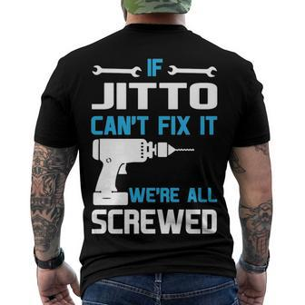 Jitto Grandpa If Jitto Cant Fix It Were All Screwed Men's T-Shirt Back Print - Seseable