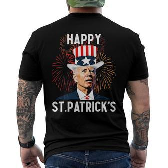 Joe Biden 46 Happy St Patricks Day For Fourth Of July Men's Back Print T-shirt | Mazezy