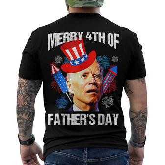 Joe Biden Confused Merry 4Th Of Fathers Day Fourth Of July Men's T-shirt Back Print - Seseable