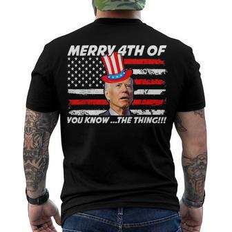 Joe Biden Dazed Merry 4Th Of You Know The Thing Men's Back Print T-shirt | Mazezy