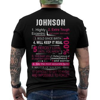 Johnson Name Johnson V2 Men's T-Shirt Back Print - Seseable