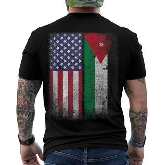 Jordanian American Flag Jordan Usa Men's T-shirt Back Print - Seseable