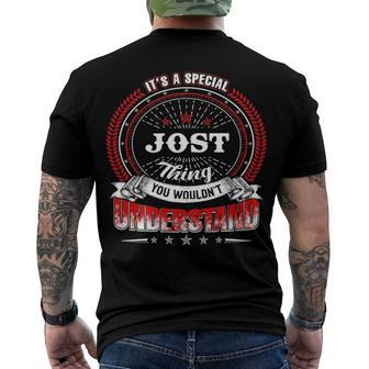 Jost Shirt Family Crest Jost T Shirt Jost Clothing Jost Tshirt Jost Tshirt For The Jost Men's T-Shirt Back Print - Seseable