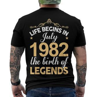 July 1982 Birthday Life Begins In July 1982 V2 Men's T-Shirt Back Print - Seseable