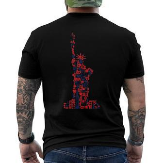 July 4Th American Symbols New York City - Statue Of Liberty Men's Back Print T-shirt | Mazezy