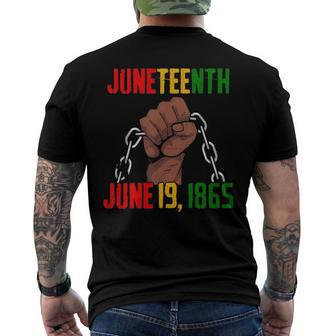 Juneteenth June 19Th 1865 Juneteenth Black Freedom Day Flag Men's Back Print T-shirt | Mazezy