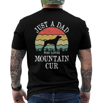 Just A Dad Who Loves Mountain Cur Dog Lover Dad Men's Back Print T-shirt | Mazezy