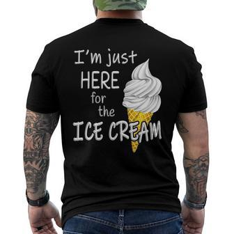 Im Just Here For The Ice Cream Summer Cute Vanilla Men's Back Print T-shirt | Mazezy