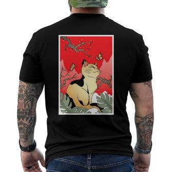 Kawaii Japanese Cat Anime For Japan Lover Men's Back Print T-shirt | Mazezy
