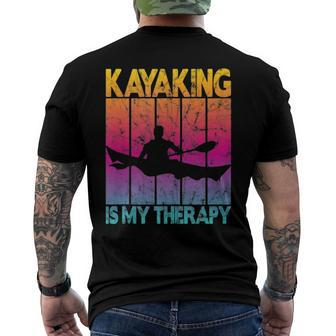 Kayaking Is My Therapy Men's Back Print T-shirt | Mazezy