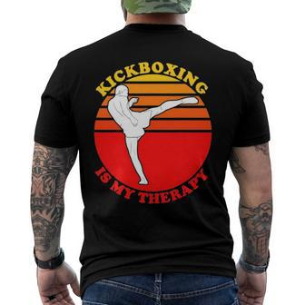 Kickboxing Is My Therapy Kickboxing Men's Back Print T-shirt | Mazezy