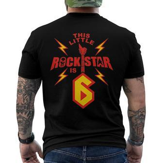 Kids 6Th Birthday Boys Rockstar Rock Music 6 Years Old Men's Back Print T-shirt | Mazezy
