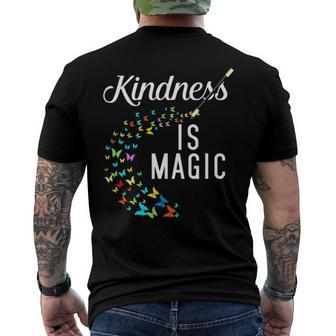Kindness Is Magic Butterflies Kind Teacher Appreciation Men's Back Print T-shirt | Mazezy