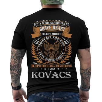 Kovacs Name Kovacs Brave Heart Men's T-Shirt Back Print - Seseable