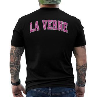 La Verne California Ca Vintage Sports Pink Men's Back Print T-shirt | Mazezy