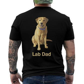 Lab Dad Yellow Labrador Retriever Dog Lovers Men's Back Print T-shirt | Mazezy