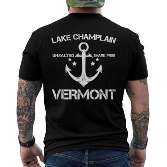 Lake Champlain Vermont Fishing Camping Summer Men's Back Print T-shirt | Mazezy