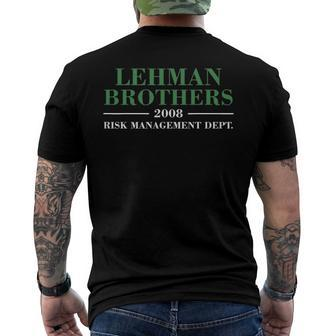 Lehman Brothers 2008 Risk Management Dept Men's Back Print T-shirt | Mazezy